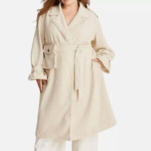 NWT Women's Boucle Frayed Edge Trench Coat - Future Collective with Jenny K. Lo